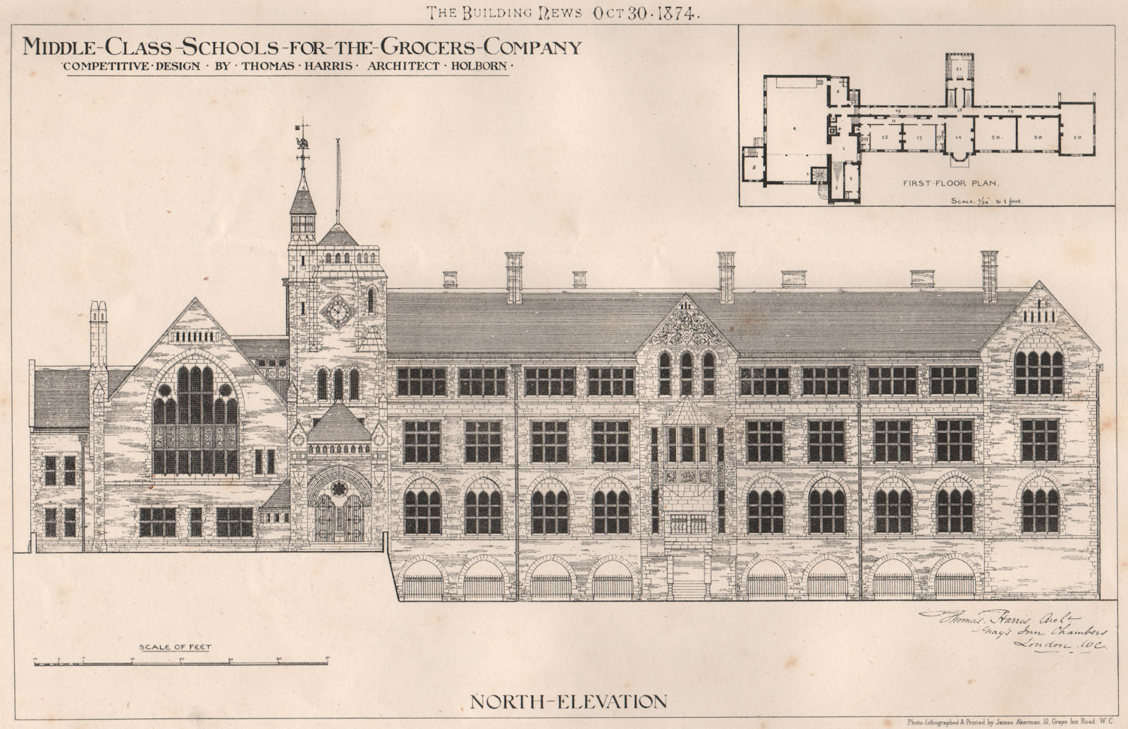 Middle Class Schools for the Grocers' Company; Thomas Harris Archt. Hackney 1874